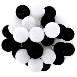 Girlandy Świetlne Cotton Balls 35 BLACK WHITE