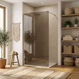 Kabina Prysznicowa Walk-in Rea Flexi Brown / Chrome 90