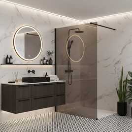 Kabina Prysznicowa Walk-in Rea Flexi Brown / Black 90